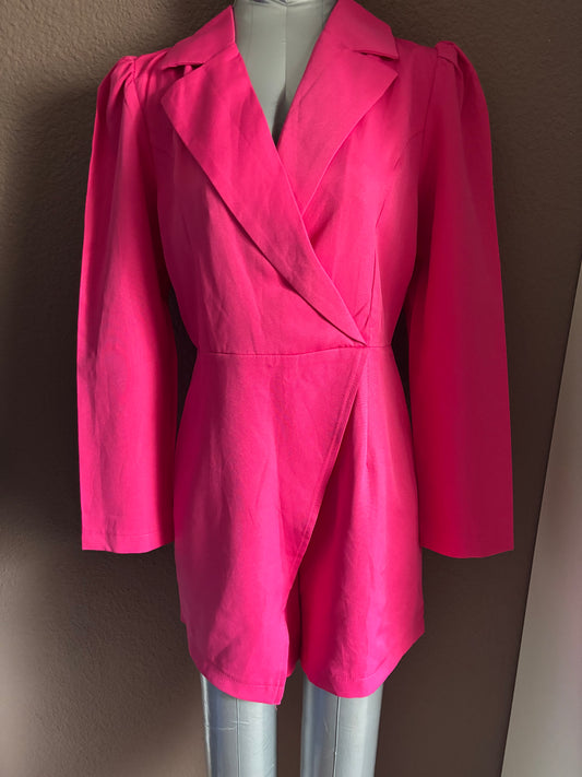 combinaison short effet blazer fuchsia taille M shein