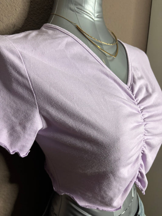 Haut basique froncé lilas – SHEIN