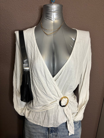 Top cache-cœur blanc à boucle – Pimkie