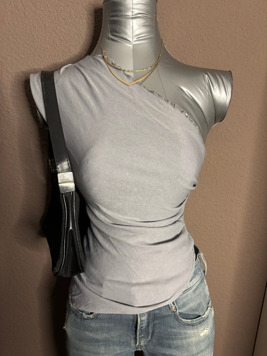 Haut asymétrique gris – Taille S
