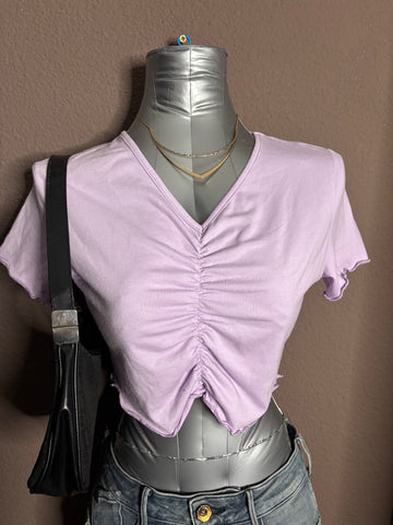 Haut basique froncé lilas – SHEIN