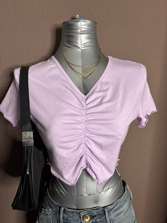 Haut basique froncé lilas – SHEIN