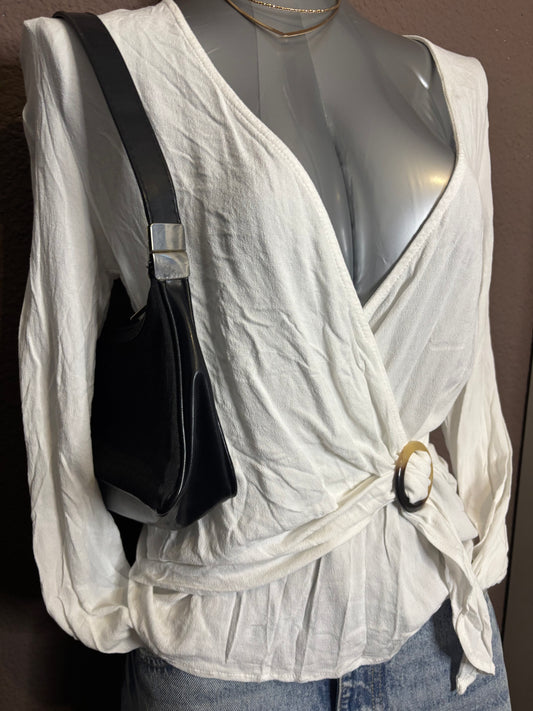 Top cache-cœur blanc à boucle – Pimkie