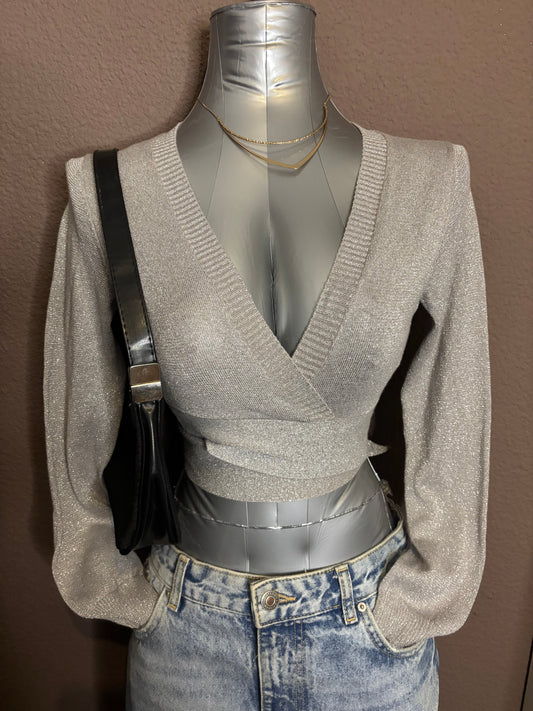 Top cache-cœur argenté pailleté – Pimkie taille M