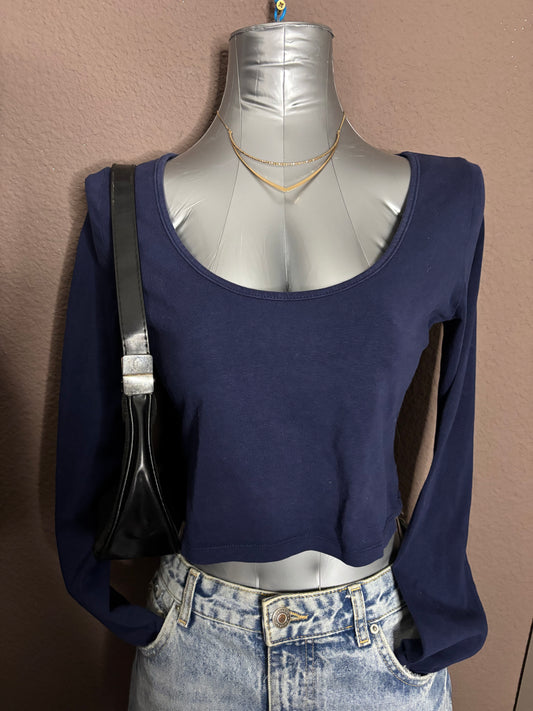 Haut bleu marine manches longues – SHEIN taille L