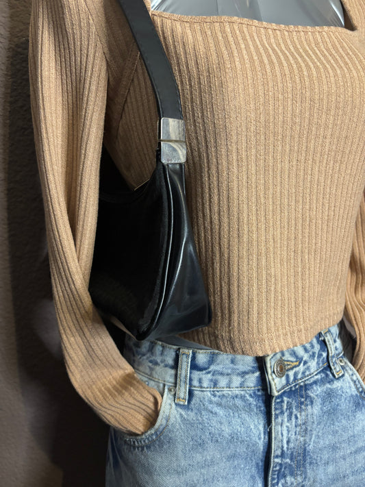 Haut côtelé beige manches longues – SHEIN