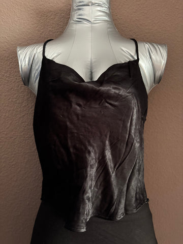 débardeur satiné noir dos nu taille M zara