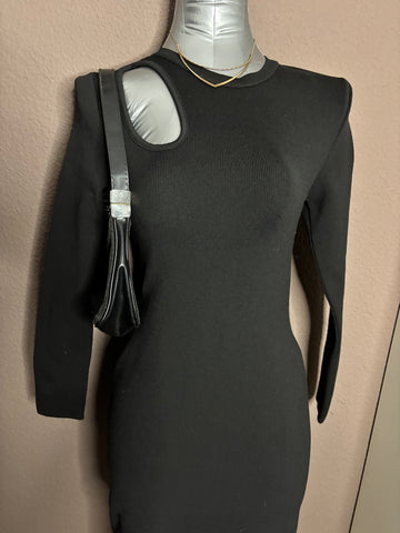 Robe noire côtelée dos ouvert – Pull&Bear taille M